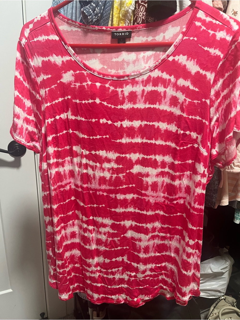 Torrid Pink Tie-Dye Short Sleeve Tee Size 1